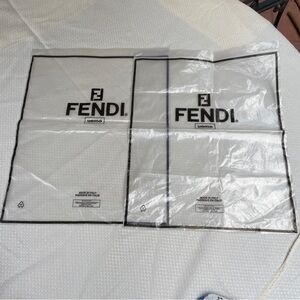 Fendi Uomo 2 Empty Clear Plastic Bag Store Storage